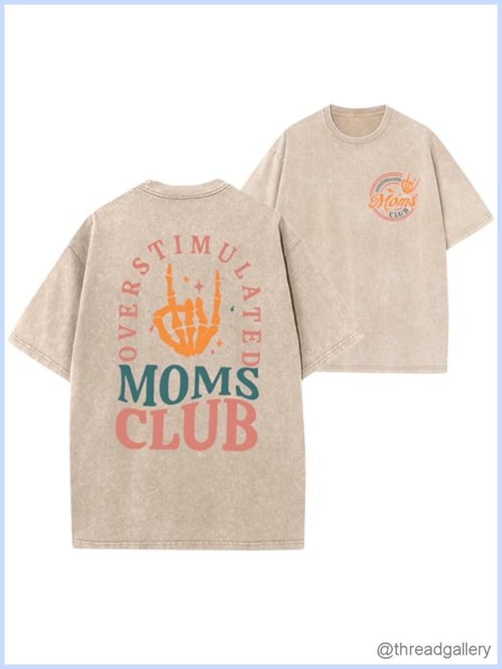Washed Cotton Mom Life Graphic Tee Crew Neck Short Sleeve